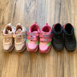 3pairs 5-6years girl Kid shoes 19.5cm Size US 11C